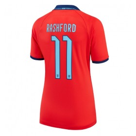 Damen Fußballbekleidung England Marcus Rashford #11 Auswärtstrikot WM 2022 Kurzarm